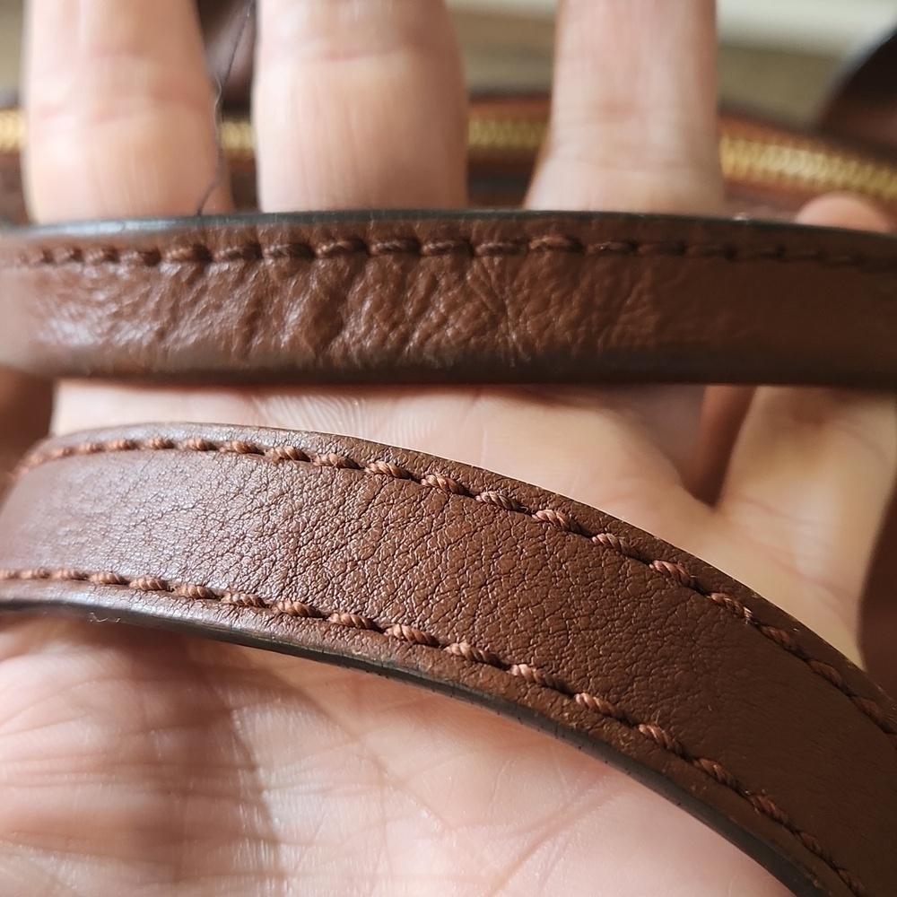 Frye Dome Brown Leather Bag With Adjustable Crossbody Strap - Picture 9 of 11